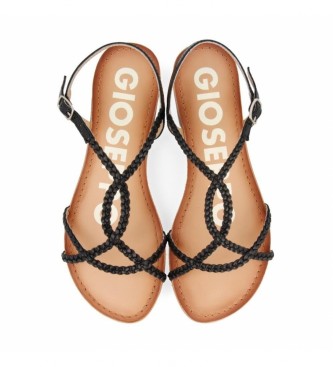 Gioseppo Ossian black leather sandals