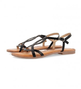 Gioseppo Black Navassa leather sandals