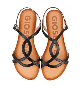Gioseppo Black Navassa leather sandals