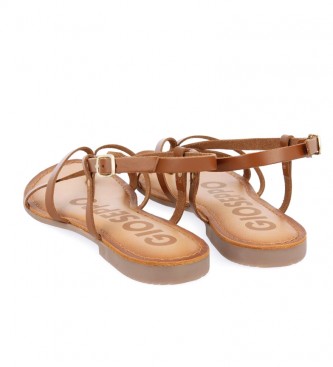 Gioseppo Vina brown leather sandals