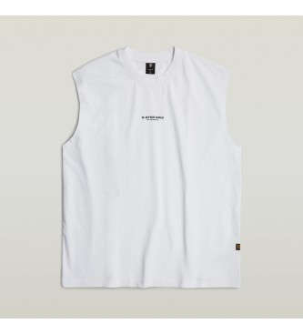 G-Star T-shirt bianca senza maniche squadrata