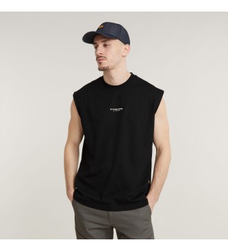 G-Star T-shirt nera senza maniche squadrata