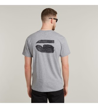 G-Star T-shirt grigia con stampa hamburger sul retro