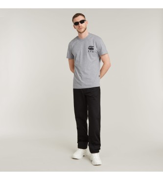 G-Star T-shirt grigia con stampa hamburger sul retro