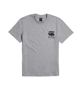 G-Star T-shirt grigia con stampa hamburger sul retro