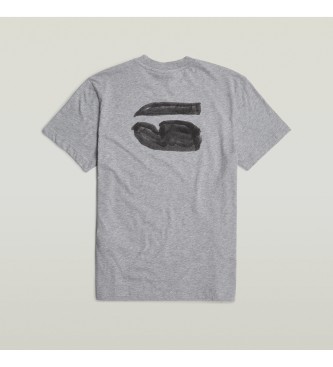 G-Star T-shirt grigia con stampa hamburger sul retro
