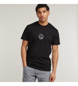 G-Star T-shirt com botes preta com ilustrao