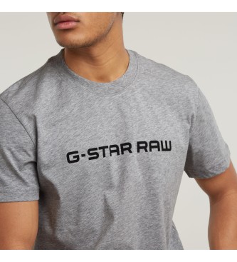 G-Star Koszulka z logo Corporate Script w kolorze szarym