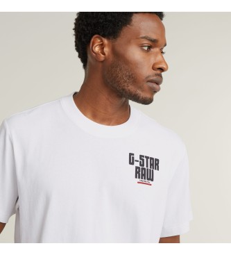 G-Star T-shirt ampia con grafica Engine Back bianca
