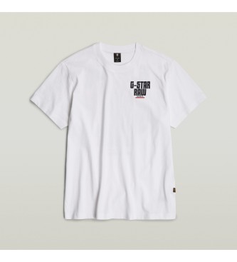 G-Star T-shirt ampia con grafica Engine Back bianca