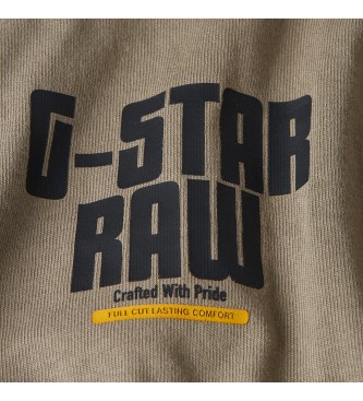 G-Star T-shirt ampia con grafica marrone sul retro del motore