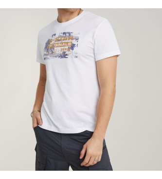 G-Star T-shirt z ramką Palm Originals biały