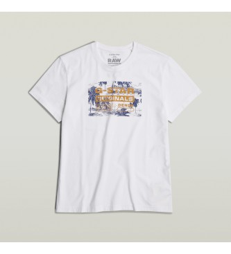 G-Star Camiseta Framed Palm Originals blanco