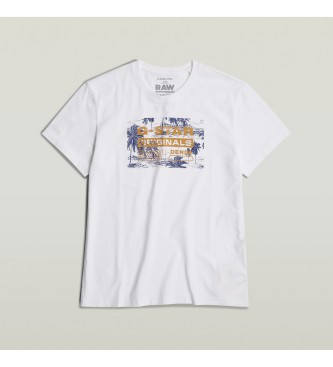 G-Star T-shirt Palm Originals encadr blanc