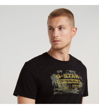 G-Star Ingelijst Palm Originals T-shirt zwart