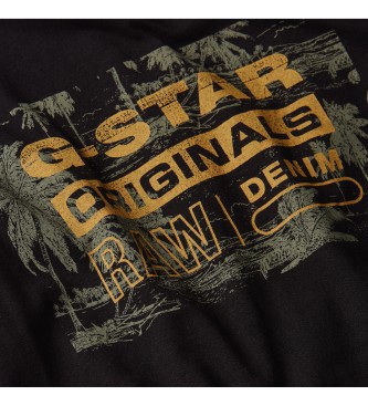 G-Star Uokvirjena majica Palm Originals črna