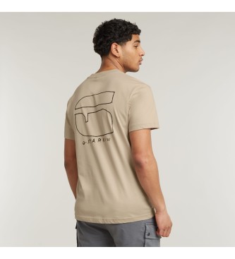 G-Star Handwriting Back Print T-shirt beige