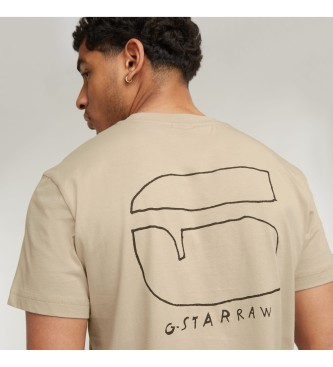 G-Star Handwriting Back Print T-shirt beige