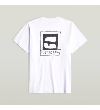 G-Star T-shirt branca com caligrafia estampada nas costas