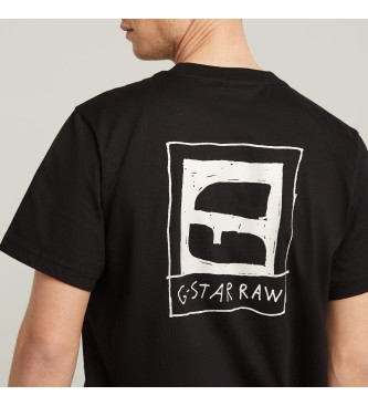 G-Star Hndskrift rygprint ls T-shirt sort