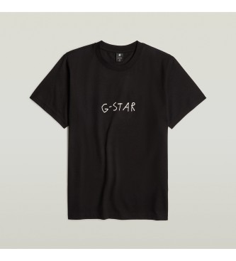 G-Star T-shirt solta com caligrafia nas costas preta
