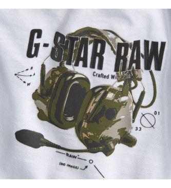 G-Star T-shirt  casque d'coute blanc