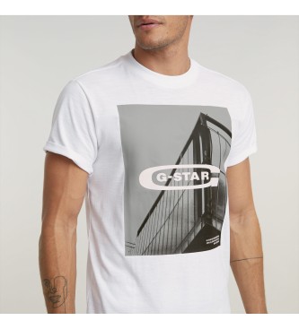 G-Star HQ T-shirt Oldskool Logo Lash branco
