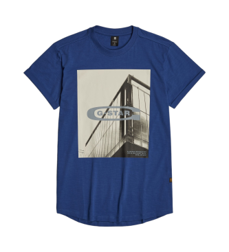 G-Star Camiseta HQ Oldskool Logo Lash azul