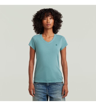 G-Star T-shirt Overgeverfd Eyben Slim V 2.0 blauw 