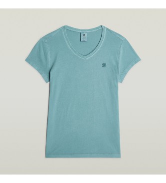 G-Star T-shirt Overgeverfd Eyben Slim V 2.0 blauw 