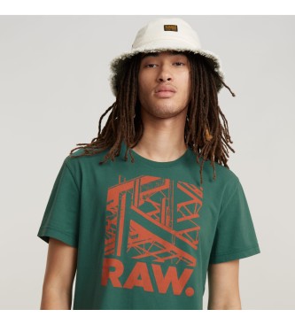 G-Star T-shirt RAW. Opbouw groen