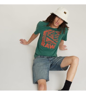 G-Star T-shirt RAW. Verde de construo