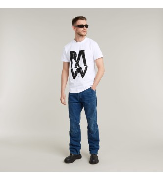 G-Star T-shirt z ilustracją Raw Denim biały