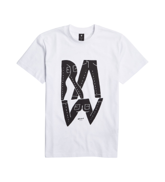 G-Star T-shirt z ilustracją Raw Denim biały