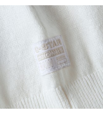 G-Star T-shirt estiva lavorata a maglia leggera bianca