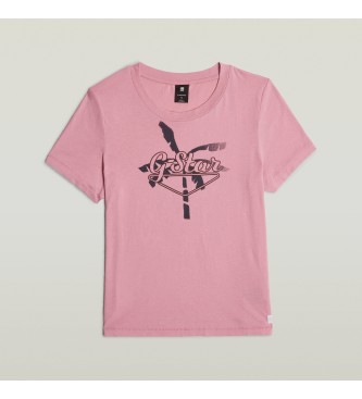 G-Star Zomers grafisch T-shirt roze