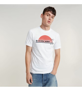 G-Star T-shirt Sunrise Slim biały