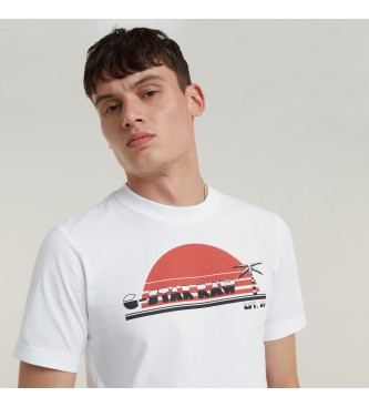 G-Star T-shirt slim Sunrise blanc