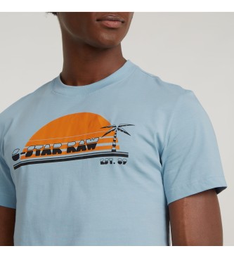G-Star T-shirt Sunrise Slim niebieski