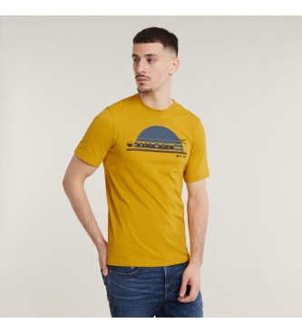 G-Star T-shirt slim Sunrise orange