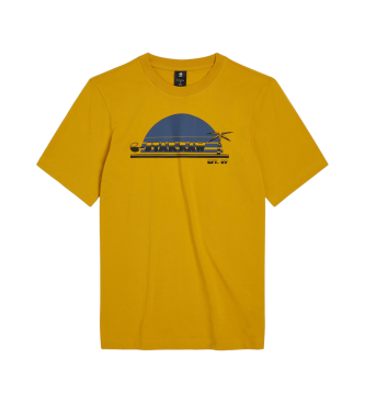 G-Star T-shirt arancione slim Sunrise