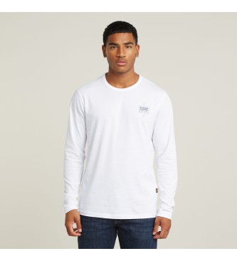 G-Star T-shirt Logtipo no peito branco