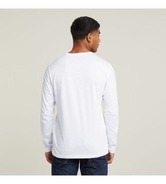 G-Star T-shirt Logtipo no peito branco