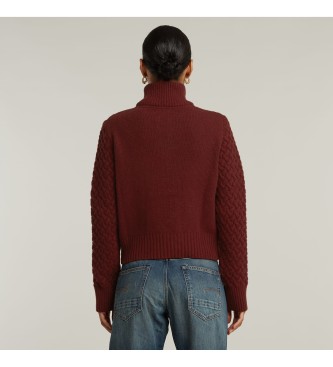 G-Star Chunky Skipper Sweater maroon