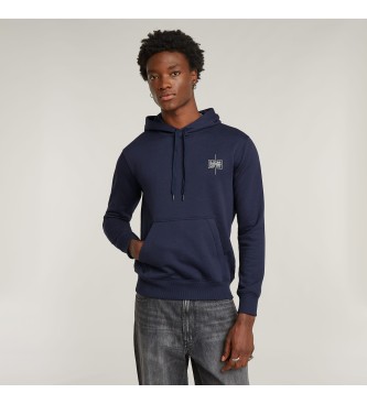 G-Star Hooded Sweatshirt Logo navy