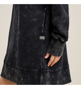 G-Star Dress Loose Overdyed Hooded Sweater   svart