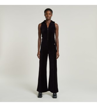 G-Star Jumpsuit i fljl med vide ben, sort