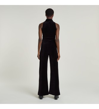 G-Star Wijd uitlopende fluwelen jumpsuit zwart