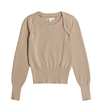 G-Star Maglione da moto lavorato a maglia sottile beige