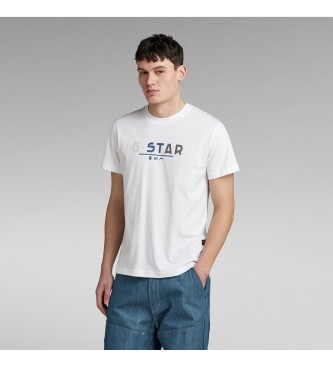 G-Star T-shirt med flera logotyper vit